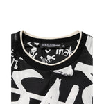Dolce & Gabbana Black White Cotton Oversized Graffiti T-shirt TSH90800-50