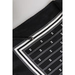 Dolce & Gabbana Black White Printed Silk Square Foulard Scarf MS7254