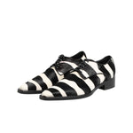 Dolce & Gabbana Black White Zebra Pony Fur Dress Shoes MV7381-36