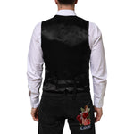Dolce & Gabbana Black Wool Dress Formal Men Waistcoat Vest TSH90804-48