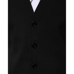 Dolce & Gabbana Black Wool Dress Formal Men Waistcoat Vest TSH90804-48