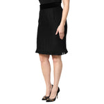 Dolce & Gabbana Black Wool Fringe High Waist Pencil Mini Skirt SKI2075-44