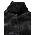 Dolce & Gabbana Black Wool Long Sleeve Turtleneck Cropped Top THS90395-40