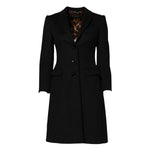 Dolce & Gabbana Black Wool Long Sleeves Trench Coat Jacket JKT3706-36