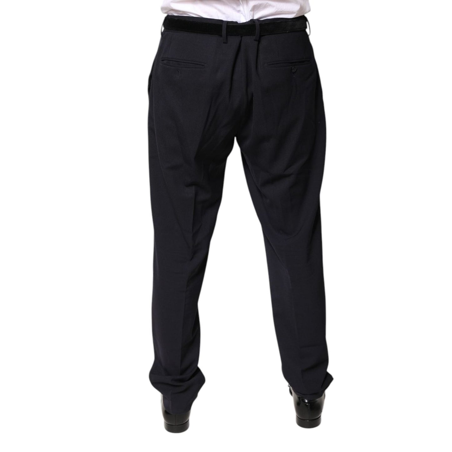 Dolce & Gabbana Black Wool Mid Waist Dress Pants PAN76214-58