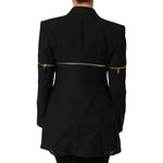 Dolce & Gabbana Black Wool Zipper Detailing Blazer Jacket JKT41464-38