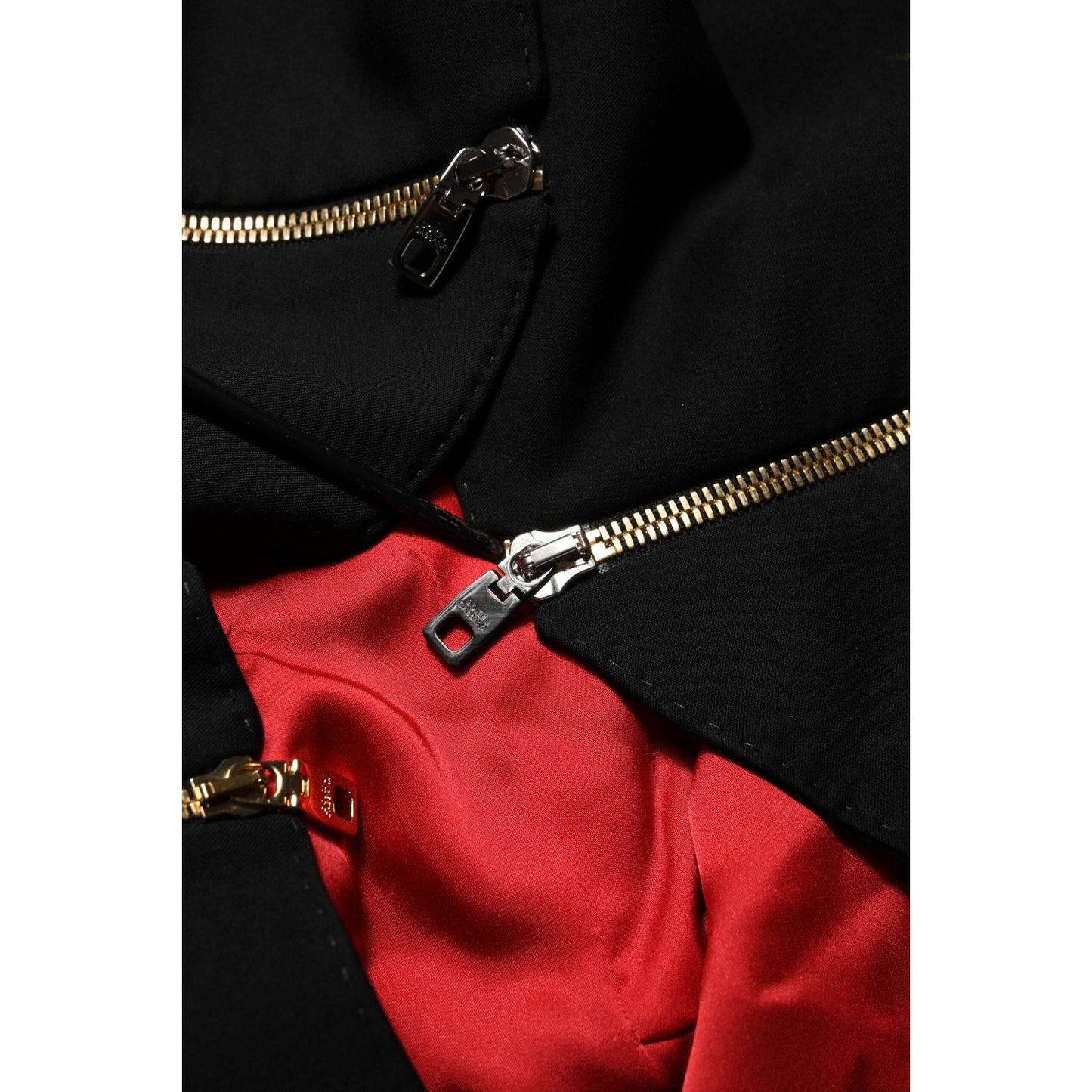 Dolce & Gabbana Black Wool Zipper Detailing Blazer Jacket JKT41464-38