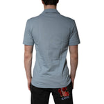 Dolce & Gabbana Blue Cotton Button Down Casual Men Polo Shirt TSH84562-46