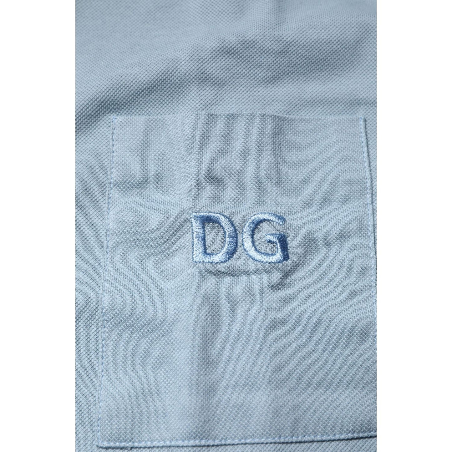 Dolce & Gabbana Blue Cotton Button Down Casual Men Polo Shirt TSH84562-46