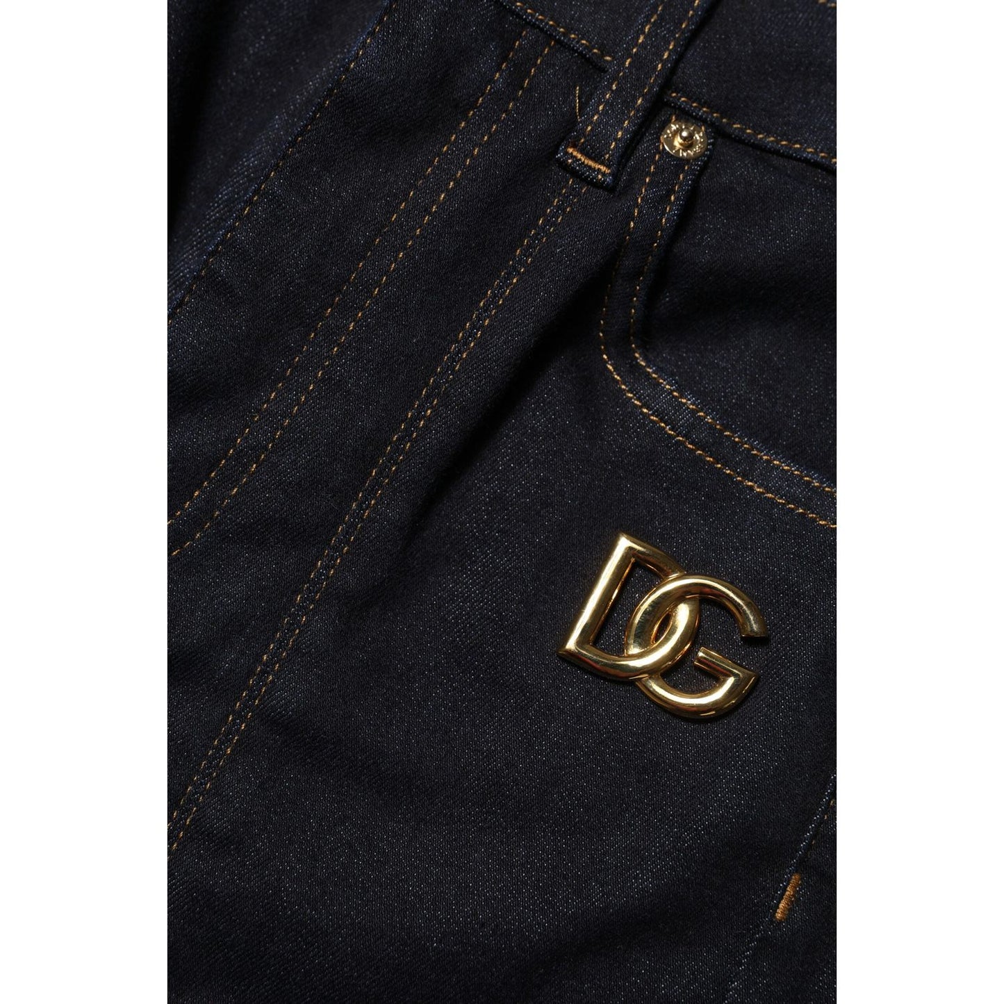 Dolce & Gabbana Blue Cotton High Waist Skinny Denim Jeans PAN75943-36