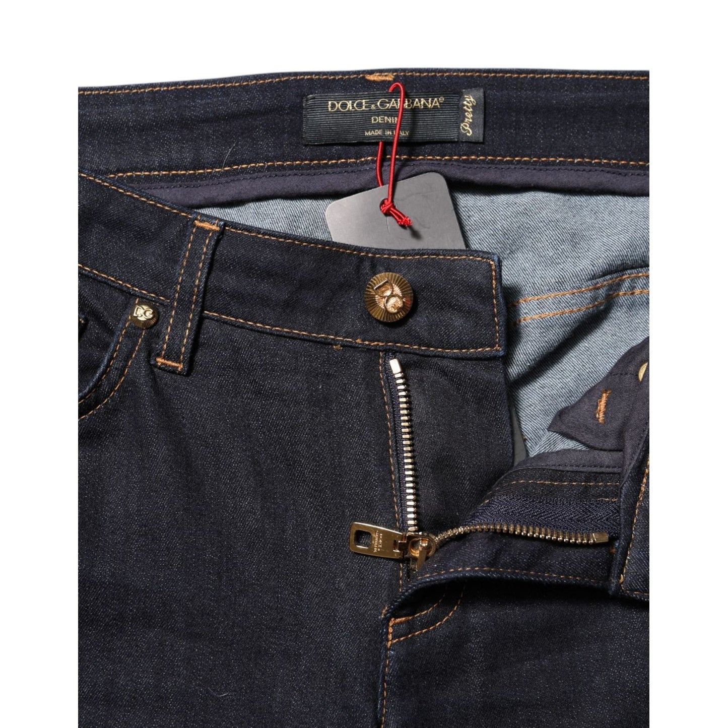 Dolce & Gabbana Blue Cotton PRETTY LowWaist Skinny Denim Jeans PAN75684-40