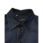 Dolce & Gabbana Blue Denim Button Casual Logo Patch Men Shirt TSH90587-37