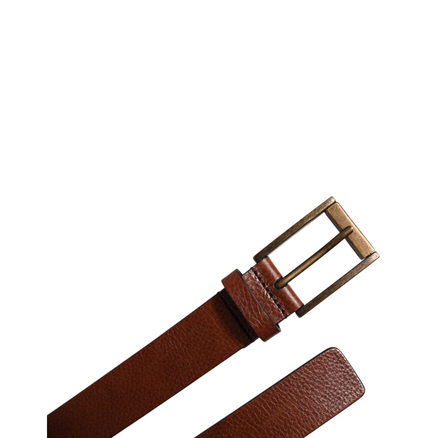 Dolce & Gabbana Brown Calf Leather Classic Metal Buckle Belt BEL9336-105