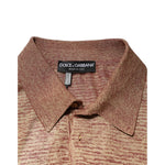 Dolce & Gabbana Brown Silk Textured Short Sleeve Polo T-shirt TSH91067-48