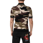 Dolce & Gabbana Camouflage Brown Silk MilitaryPolo T-shirt TSH90498-44