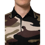 Dolce & Gabbana Camouflage Brown Silk MilitaryPolo T-shirt TSH90498-44