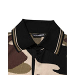 Dolce & Gabbana Camouflage Brown Silk MilitaryPolo T-shirt TSH90498-44