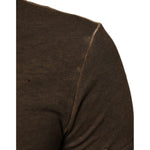 Dolce & Gabbana Dark Brown Cotton Tattered Logo Men T-shirt TSH90558-44