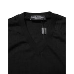 Dolce & Gabbana Dark Gray Embroidered Logo Pullover Sweater TSH90492-46
