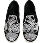 Dolce & Gabbana Black Embellished London Men Slip On Shoes MV6587-41