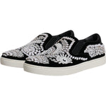 Dolce & Gabbana Black Embellished London Men Slip On Shoes MV6587-41