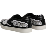 Dolce & Gabbana Black Embellished London Men Slip On Shoes MV6587-41