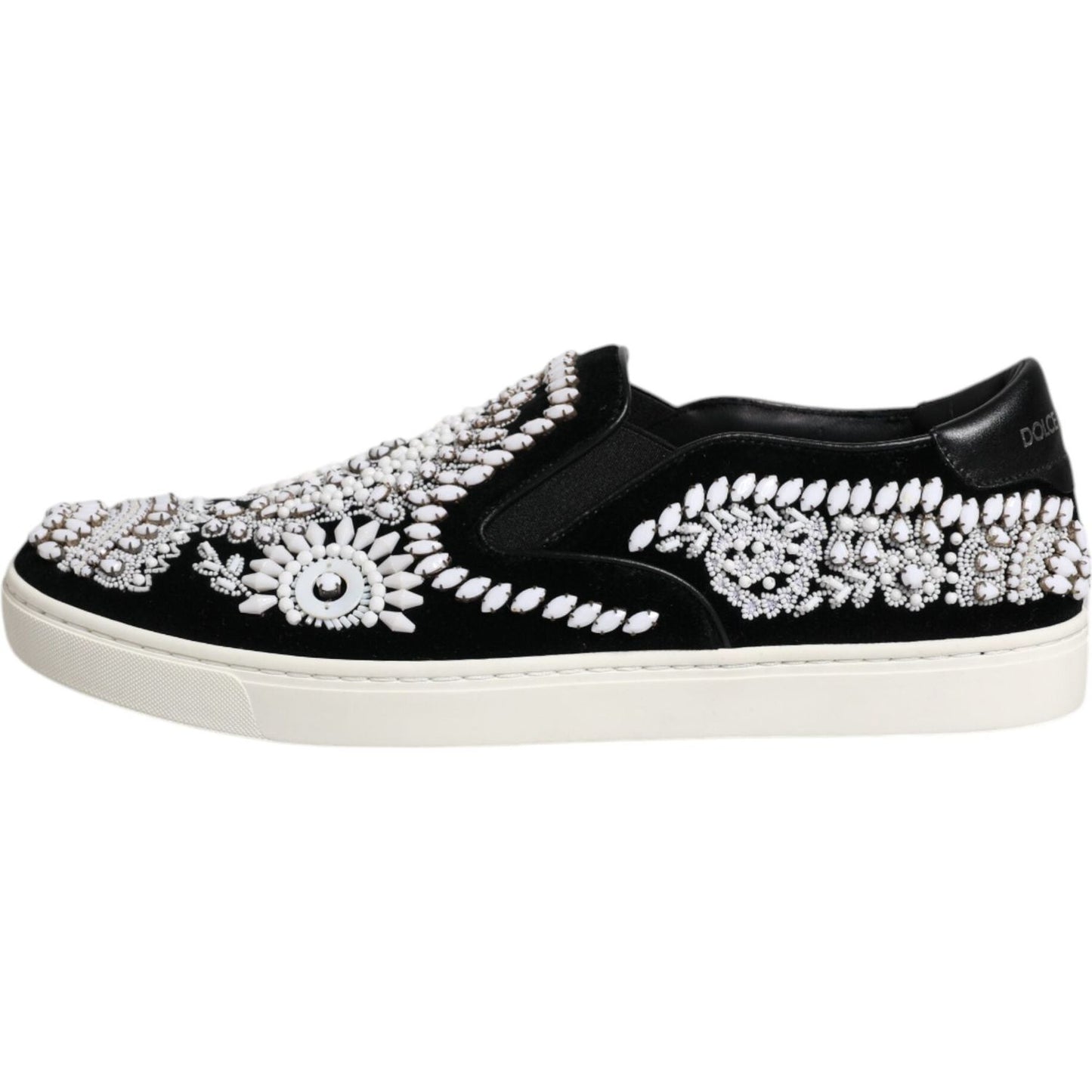 Dolce & Gabbana Black Embellished London Men Slip On Shoes MV6587-41