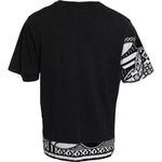 Dolce & Gabbana Black Graphic Printed Cotton Short Sleeves T-shirt TSH86448-52