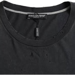 Dolce & Gabbana Black Graphic Printed Cotton Short Sleeves T-shirt TSH86448-52