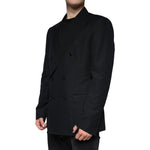 Dolce & Gabbana Black Linen Double Breasted Dress Blazer JKT4072-54
