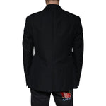 Dolce & Gabbana Black Linen Double Breasted Dress Blazer JKT4072-54