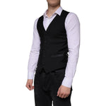 Dolce & Gabbana Black Wool Waistcoat Dress Formal Vest TSH83842-44