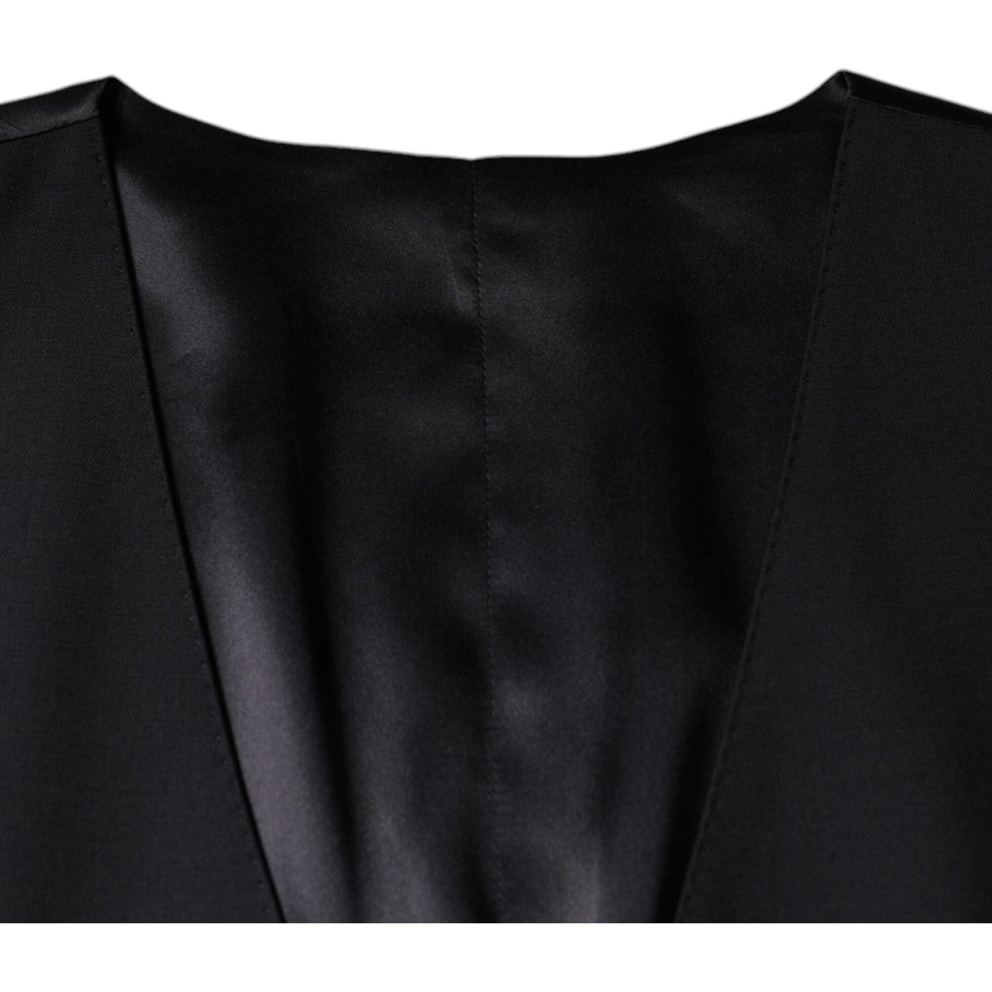 Dolce & Gabbana Black Wool Waistcoat Dress Formal Vest TSH83842-44