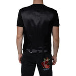 Dolce & Gabbana Black Wool Waistcoat Dress Formal Vest TSH87113-54