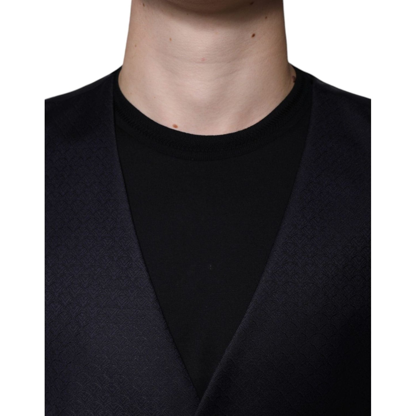 Dolce & Gabbana Black Wool Waistcoat Dress Formal Vest TSH87113-54
