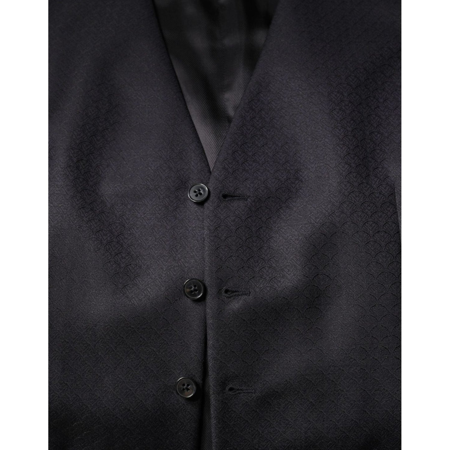 Dolce & Gabbana Black Wool Waistcoat Dress Formal Vest TSH87113-54