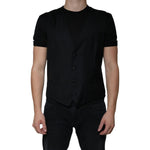 Dolce & Gabbana Black Wool Waistcoat Dress Formal Vest TSH87114-52