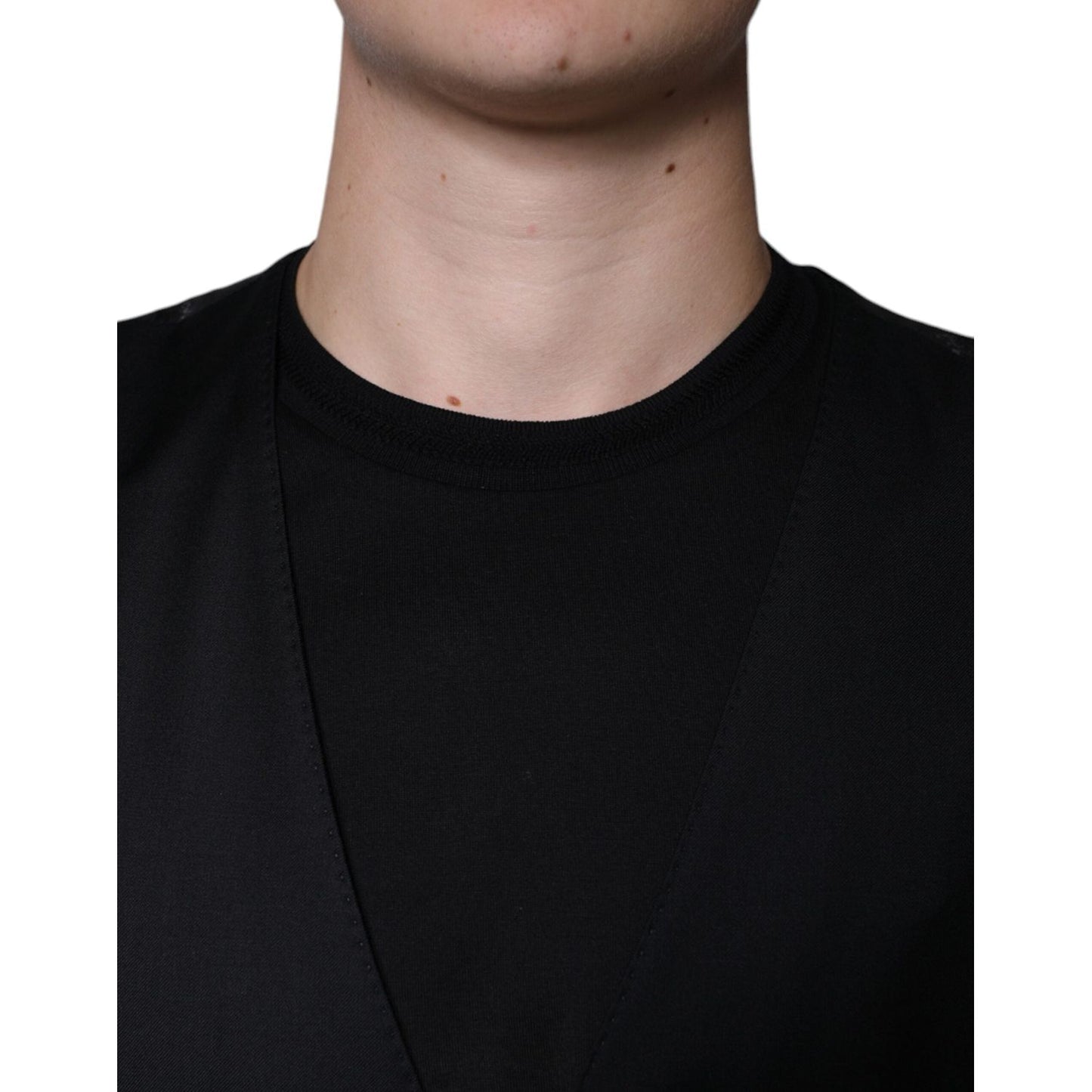 Dolce & Gabbana Black Wool Waistcoat Dress Formal Vest TSH87114-52