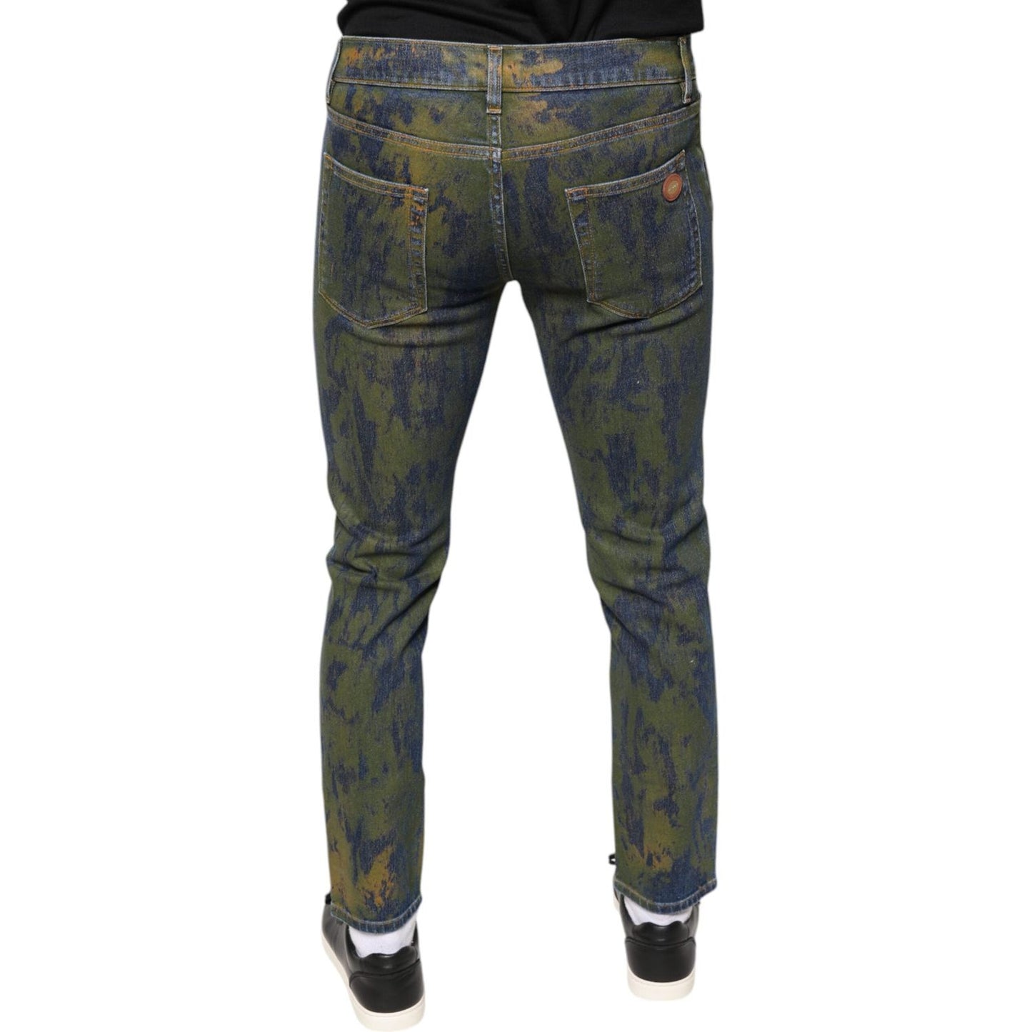 Dolce & Gabbana Blue Cotton Dye Slim Fit Men Denim Jeans PAN75606-48