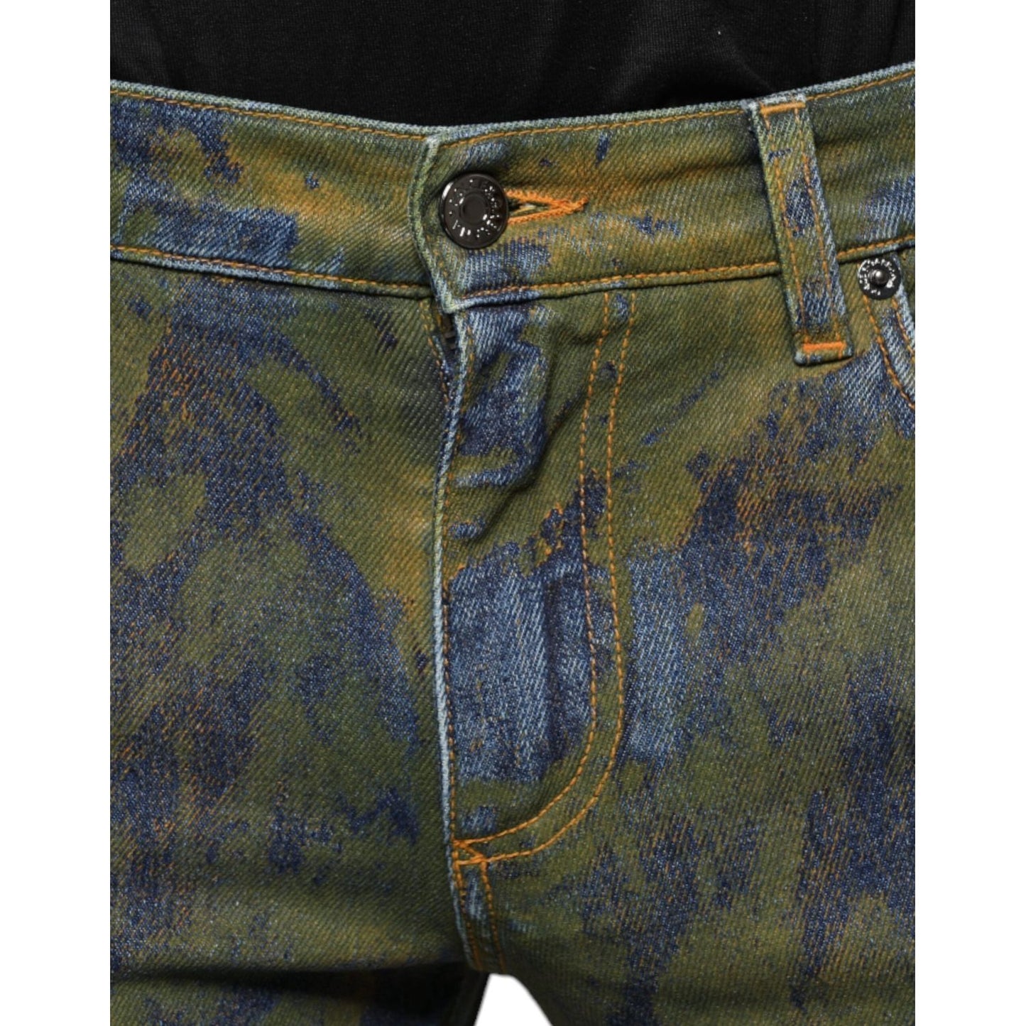 Dolce & Gabbana Blue Cotton Dye Slim Fit Men Denim Jeans PAN75606-48