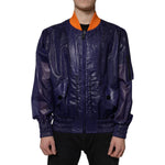 Dolce & Gabbana Blue Cotton Stretch Full Zip Bomber Jacket JKT3876-54