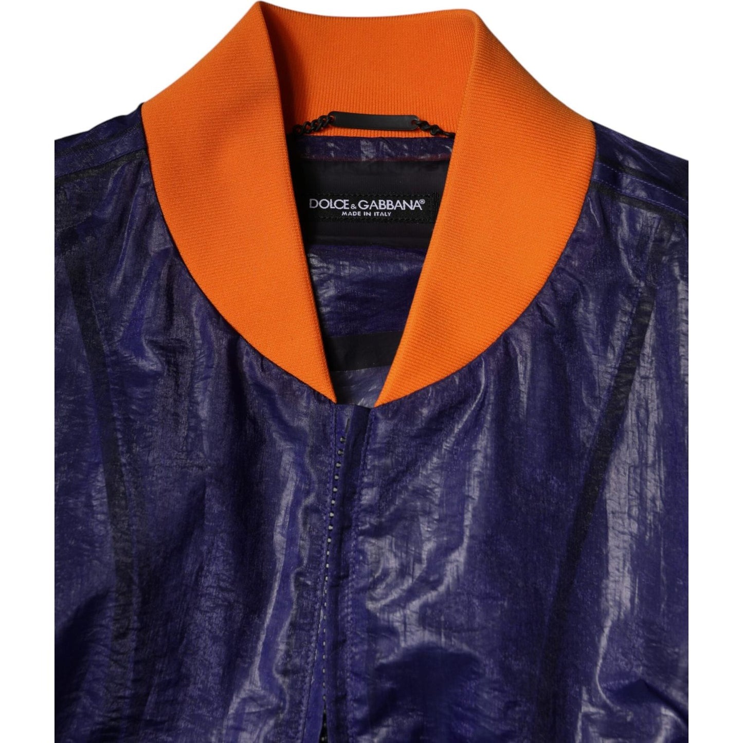 Dolce & Gabbana Blue Cotton Stretch Full Zip Bomber Jacket JKT3876-54