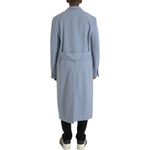 Dolce & Gabbana Blue Double Breasted Long Trench Coat Jacket JKT3851-52