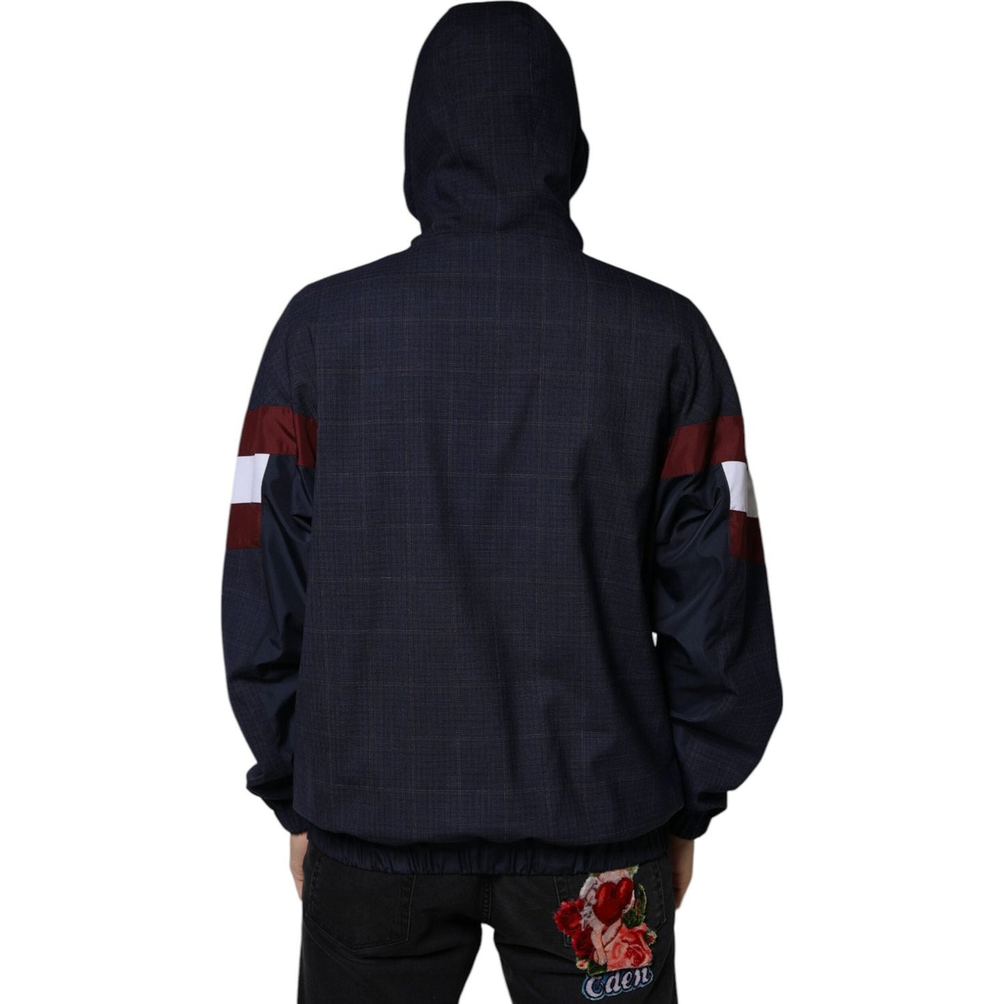Dolce & Gabbana Blue Logo Full Zip Hooded Men Bomber Jacket JKT41304-50
