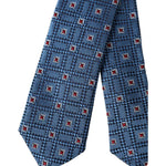 Dolce & Gabbana Blue Patterned 100% Silk Adjustable Men Tie KRA3346