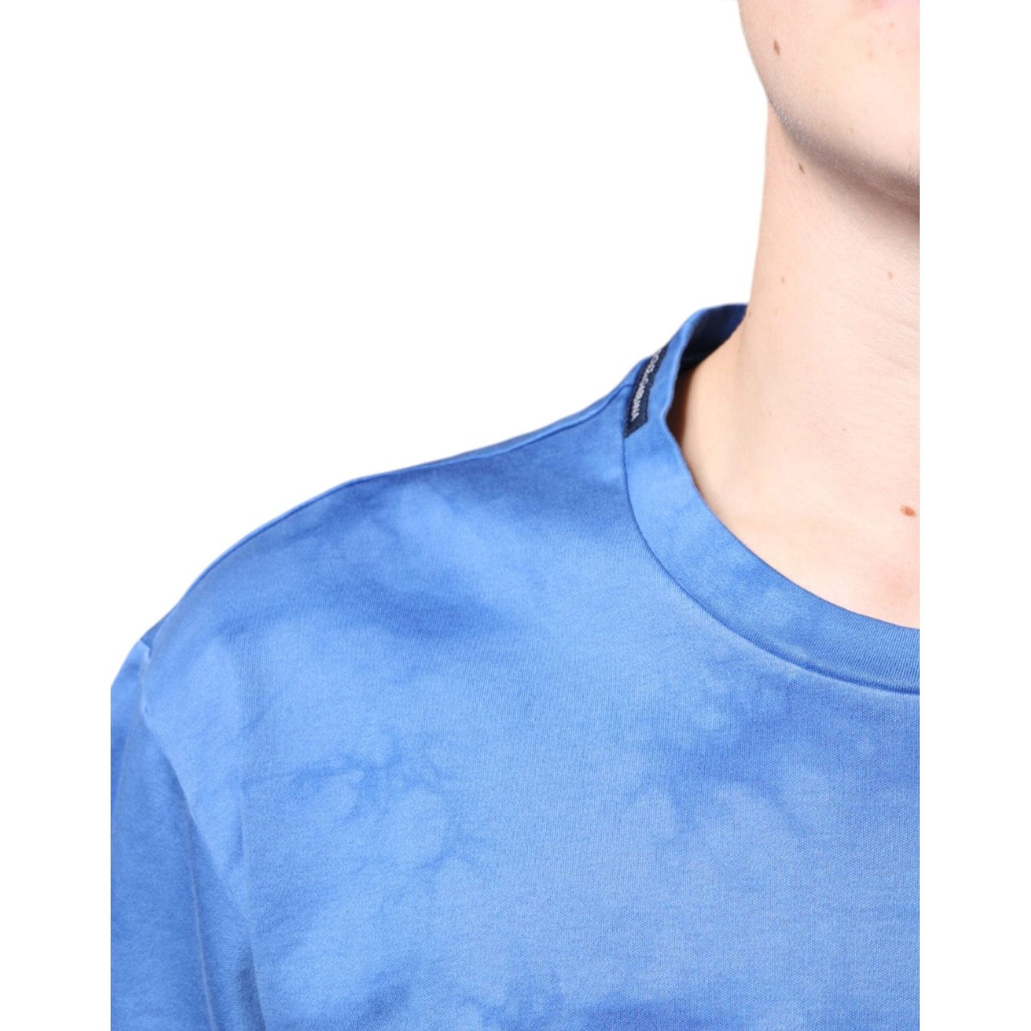 Dolce & Gabbana Blue Tie-Dye Peace Sign Cotton T-shirt TSH86635-52