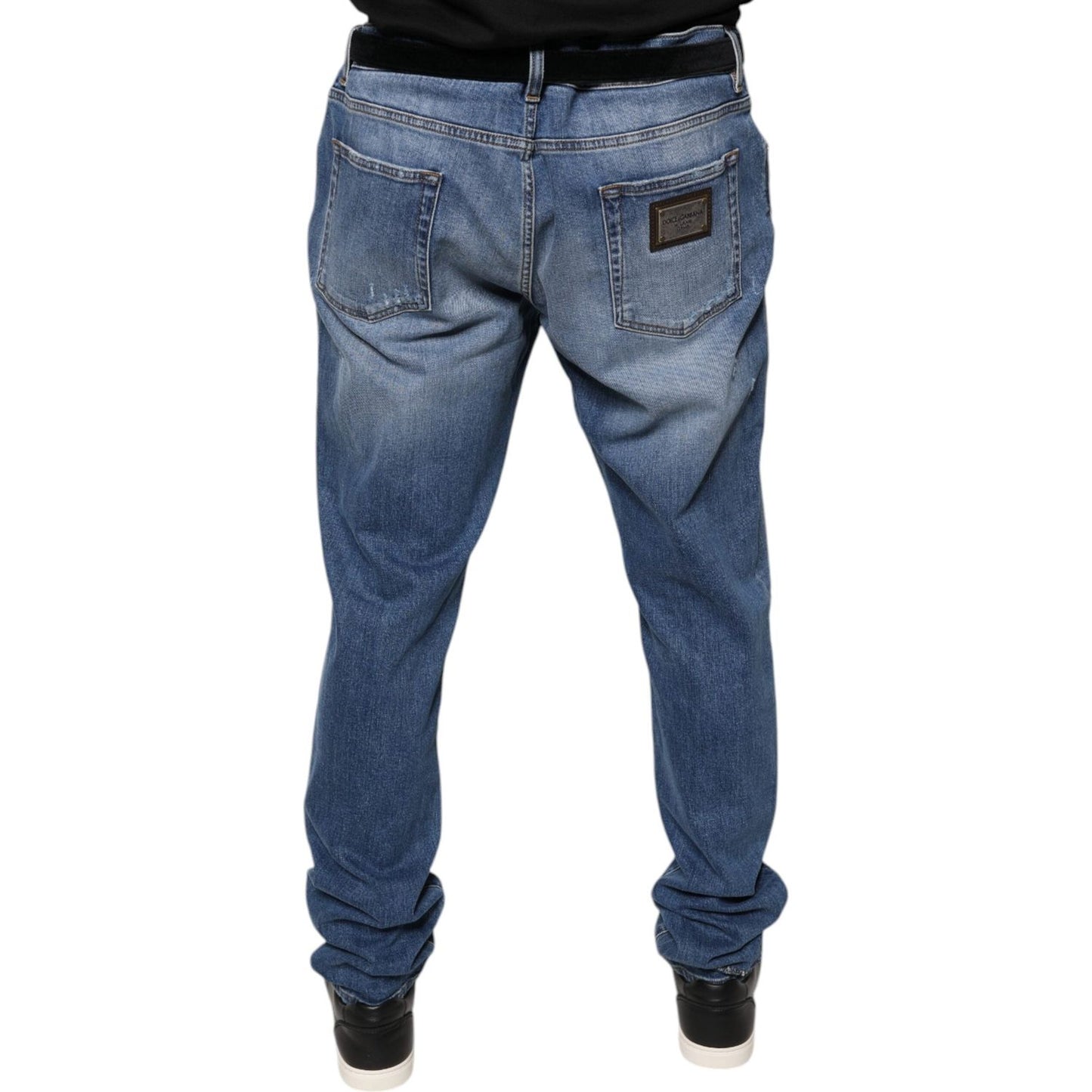 Dolce & Gabbana Blue Washed Cotton Stretch Men Denim Jeans PAN75600-58