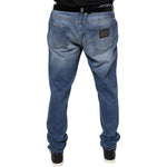 Dolce & Gabbana Blue Washed Cotton Stretch Men Denim Jeans PAN75600-58
