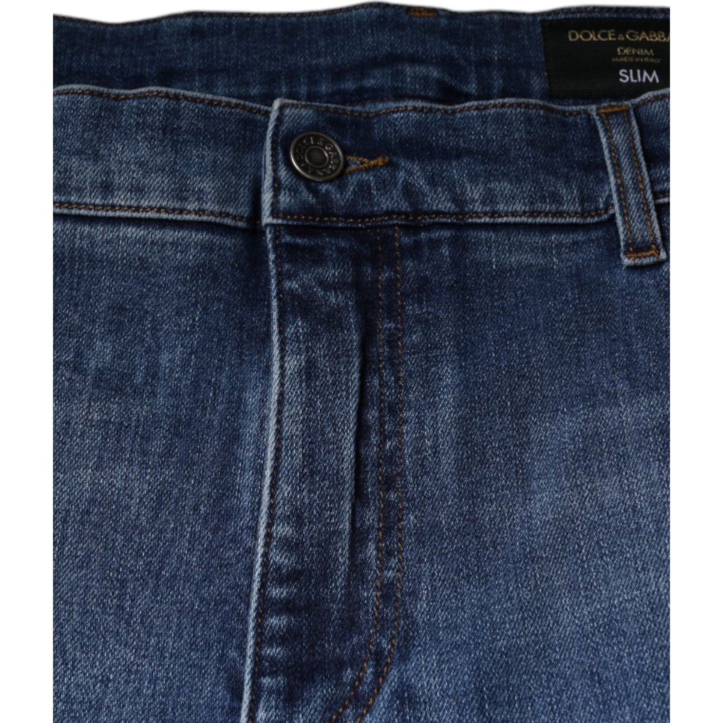 Dolce & Gabbana Blue Washed Cotton Stretch Men Denim Jeans PAN75600-58