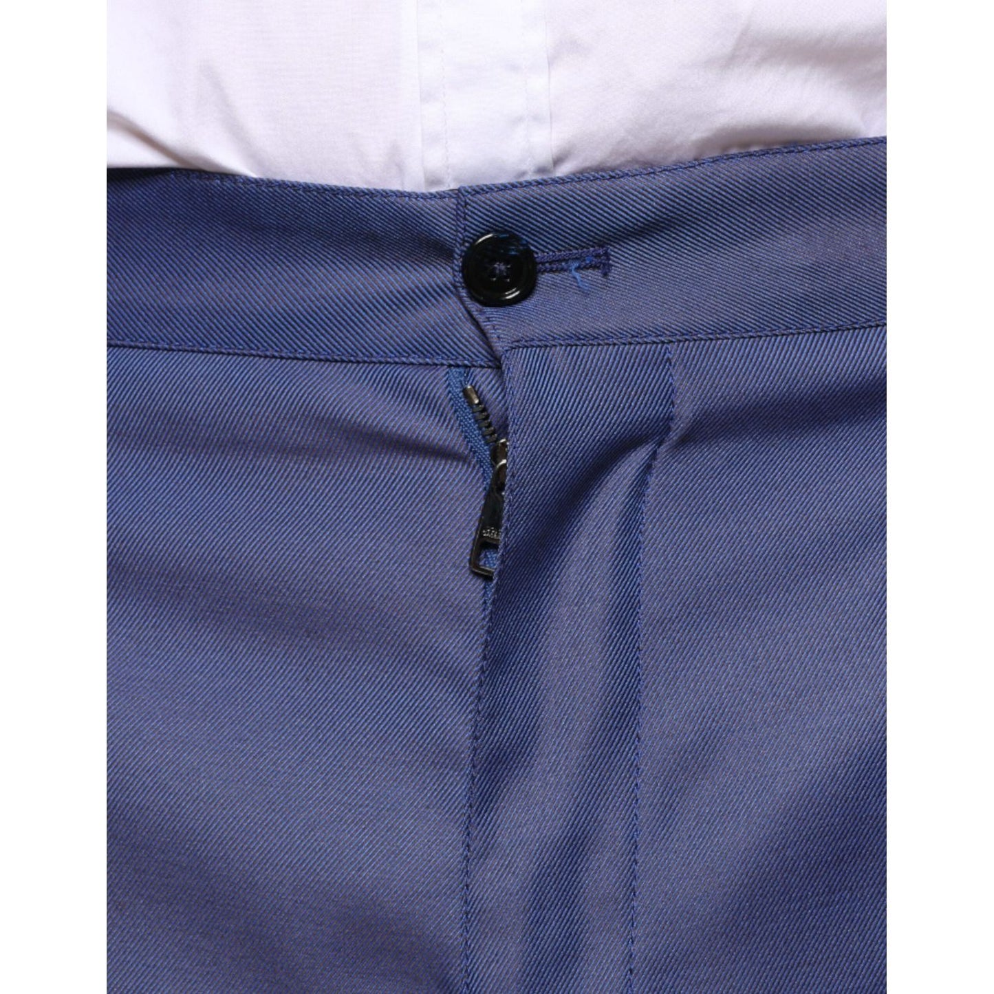 Dolce & Gabbana Blue Wool Tapered Formal Dress Pants PAN75352-48
